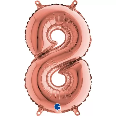 Foliová číslice 8 rosegold - 35 cm