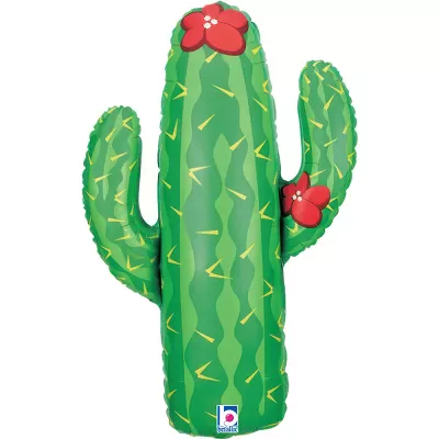 Foliový balonek kaktus s květinami 97 cm