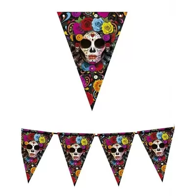 Vlaječková girlanda Day of the Dead 3 m