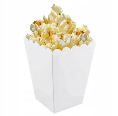 Bílé krabice na popcorn - 6 ks