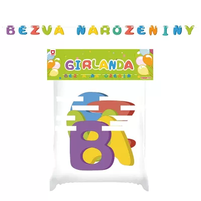 Papírová girlanda Bezva narozeniny