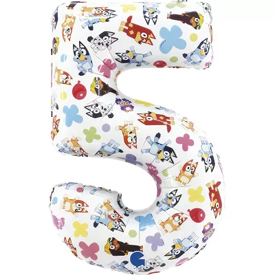 Foliová číslice 5 - Bluey 66 cm