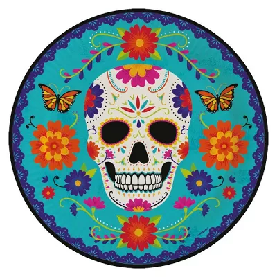 Papírové party talíře Halloween - Day of the dead - barevné 23 cm