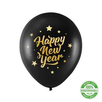 Latexový balonek se zlatým nápisem Happy New Year 30 cm