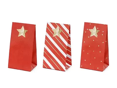 Adventní kalendář - Pytlíčky červené 24 ks