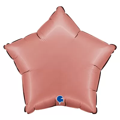Foliový balonek saténová hvězda rosegold 46 cm
