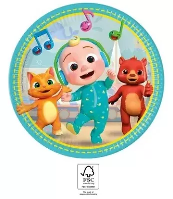 Papírové talíře Cocomelon 23cm - 8ks