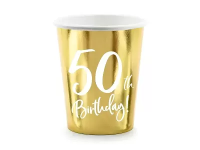 Papírové kelímky 50. narozeniny 6 ks