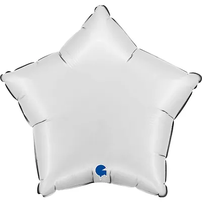 Foliový balonek hvězda matně bílá 46 cm
