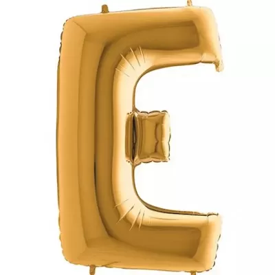 Foliové písmeno E zlaté 102 cm