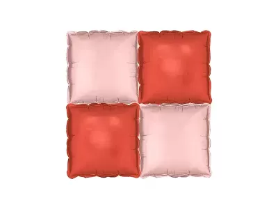 Nafukovací pozadí do fotokoutku čtverec červená-rosegold 35 x 35 cm - 4 ks