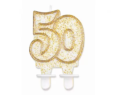 Svíčka narozeninová číslice 50 zlatá