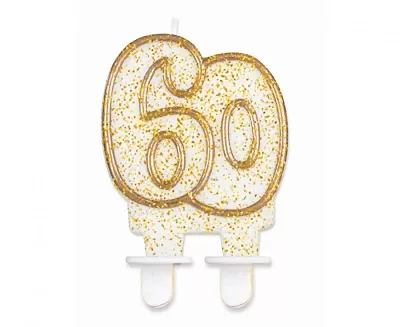 Svíčka narozeninová číslice 60 zlatá