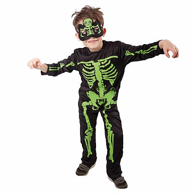 Halloween dětský kostým kostlivec neon