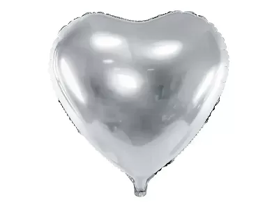 Foliový balonek srdce stříbrné 45 cm
