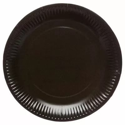 EKO Talíře papírové černé 23 cm 8 ks