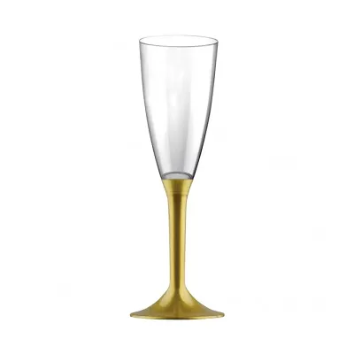 Sklenky na sekt šampusky s podstavcem zlaté - 4 ks