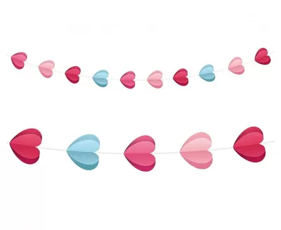 Girlanda srdíčka - Love is in the air 3D 2m