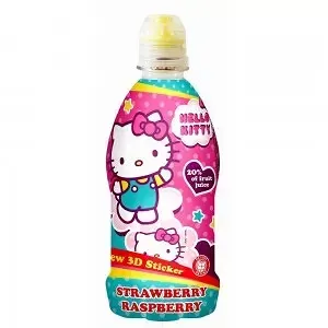 Hello Kitty malinovo-jahodové pitíčko s 3D samolepkou