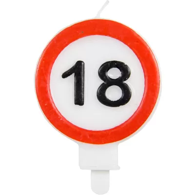Narozeninová svíčka dopravní značka 18. narozeniny