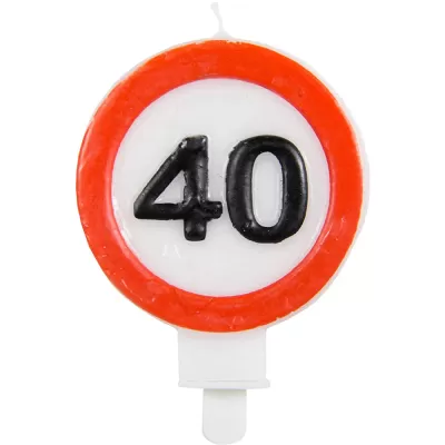 Narozeninová svíčka dopravní značka 40. narozeniny