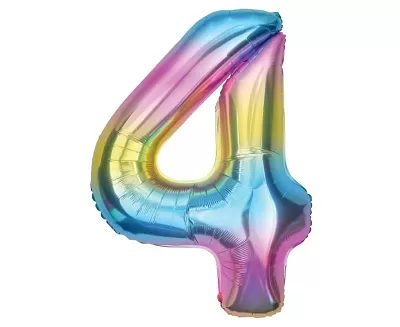 Foliová číslice - duhová 4 - 85 cm
