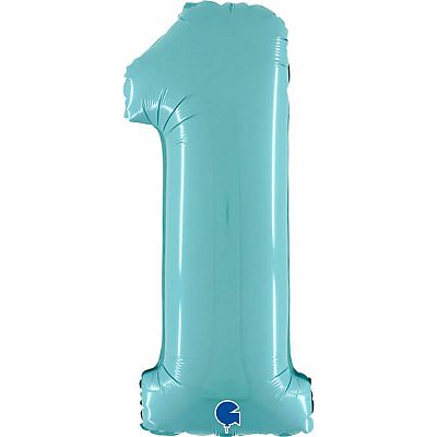 Foliová číslice pastelově modrá 1 - 66 cm