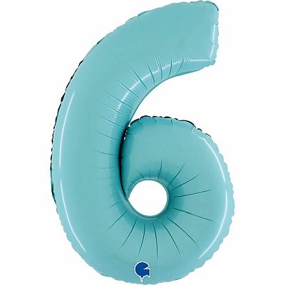 Foliová číslice pastelově modrá 6 - 66 cm