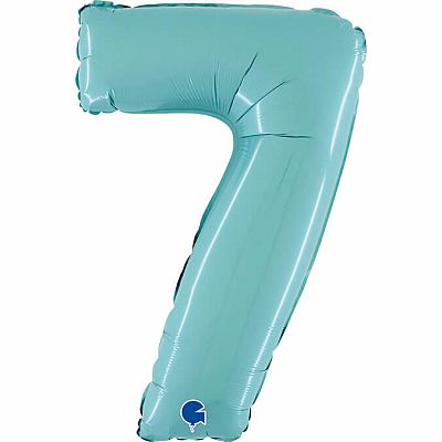 Foliová číslice pastelově modrá 7 - 66 cm