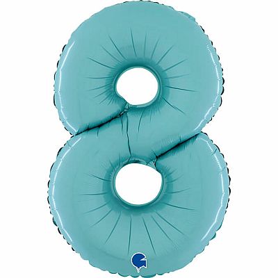 Foliová číslice pastelově modrá 8 - 66 cm