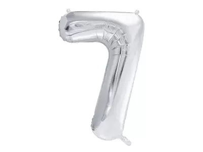 Foliová číslice - stříbrná 7 - 86 cm