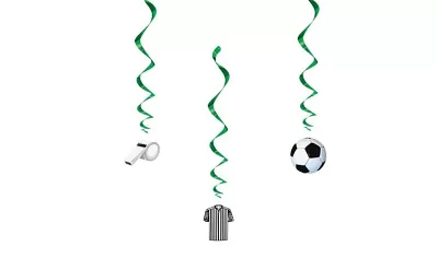 Závěsné spirály Fotbal zelené 3 ks