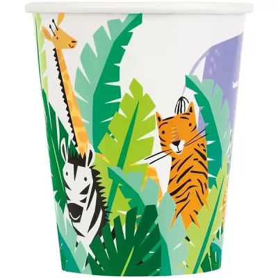 Papírové kelímky Safari zvířátka 270 ml - 8 ks