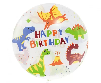 Foliový balonek bublina dinosauři Happy birthday 51 cm