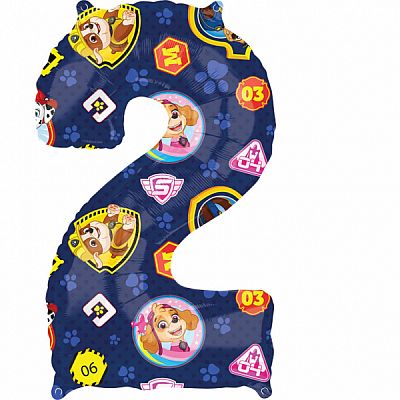 Fóliová číslice 2 Tlapková Patrola 66cm