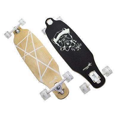 Muuwmi Longboard GLOW ABEC 7 PABLO, svítící kolečka, světelný efekt