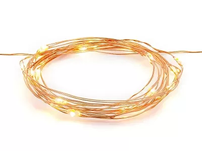 Dekorační měděný řetěz s LED světýlky 190 cm