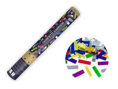 Vystřelovací konfety mix metalické - 40 cm