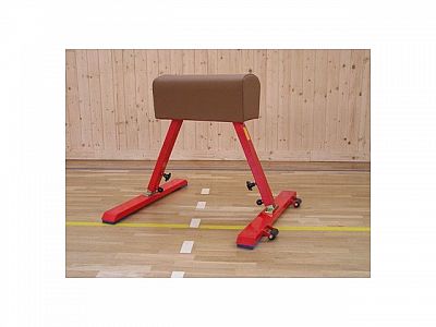 Gymnastická koza (2 nohy T), nastavitelná výška 90-120 cm, kůže
