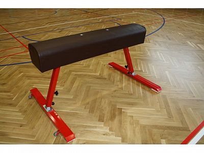 Gymnastický kůň bez madel, umělá kůže, nastavitelná výška 90-120 cm