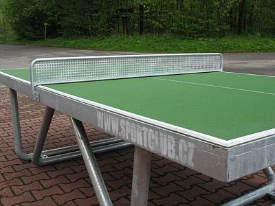 Síťka na venkovní stůl s pryskyřičnými deskami, celokovová, komaxit - zelená barva