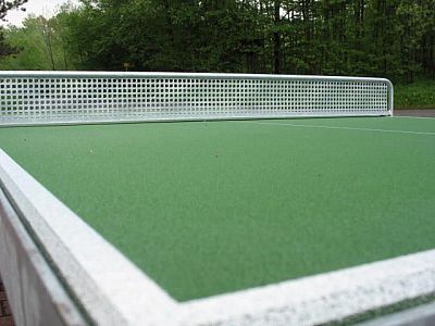 Síťka na venkovní stůl s pryskyřičnými deskami, celokovová, komaxit - zelená barva