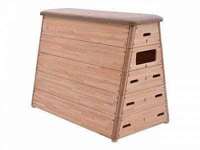 Švédská bedna, konická 5-dílná, bukové rohy, kůže, výška 105 cm