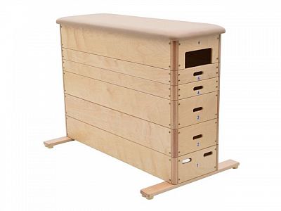 Švédská bedna, rovná 6-dílná, bukové rohy, umělá kůže, výška 110 cm