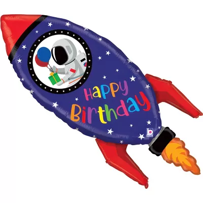 Foliový balonek Raketa Happy Birthday 91 cm