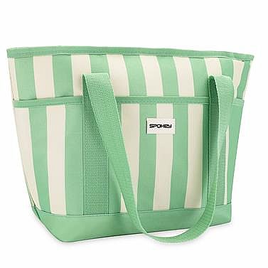 Spokey ACAPULCO Termotaška, 12 l, zelené pruhy