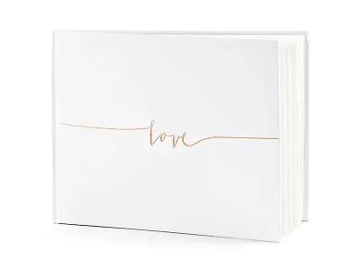Svatební kniha hostů rose gold Love - bílá 22 stránek