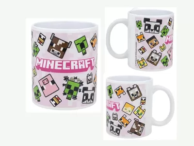 Hrnek Minecraft růžový - keramický