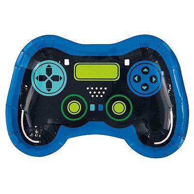 Papírové talíře herní ovladač - Videohry 24cm 8ks