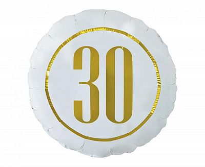 Foliový balonek 30. narozeniny bílý